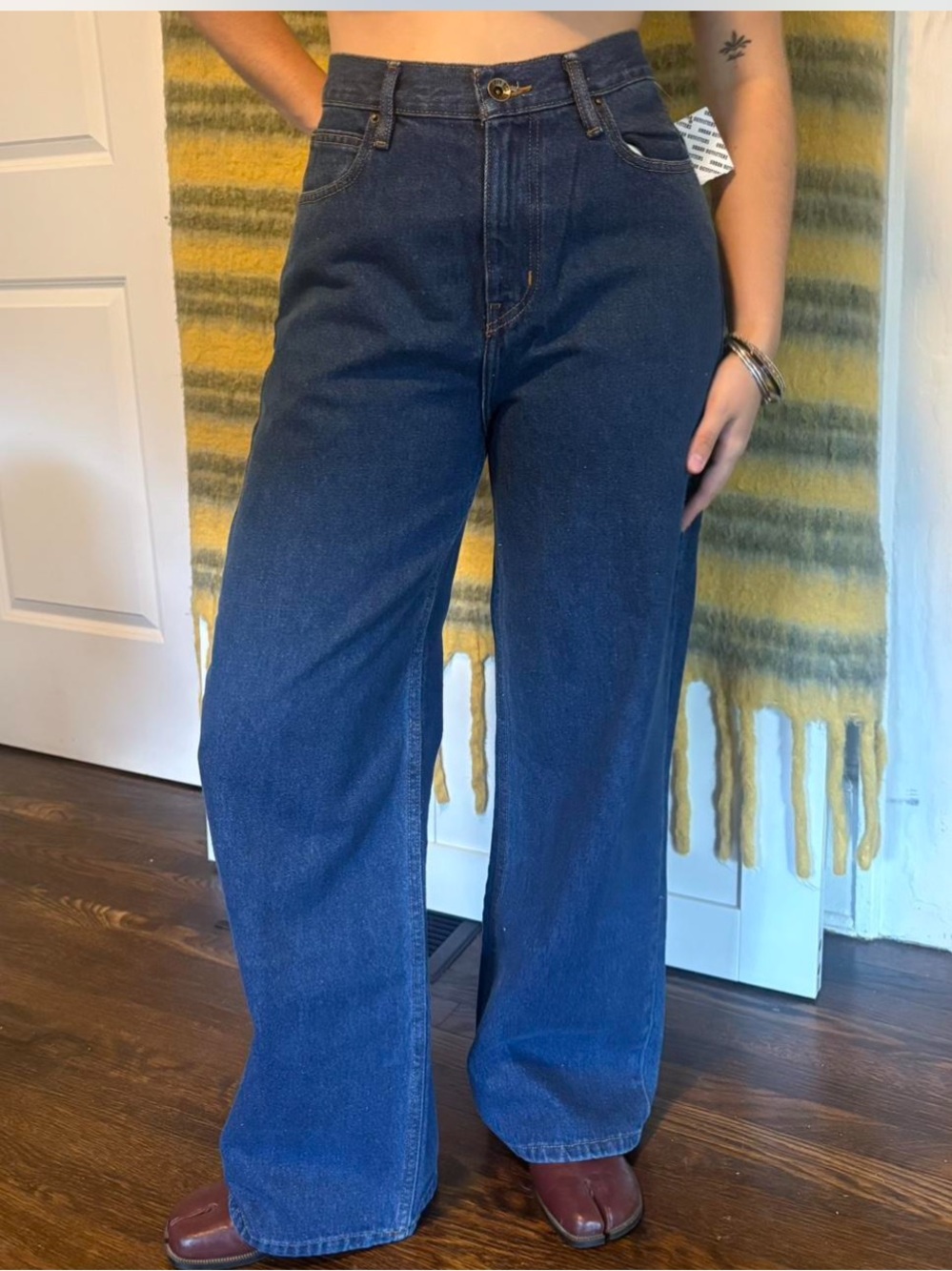 Urban Outfitters Dark Blue Wide Leg Jeans